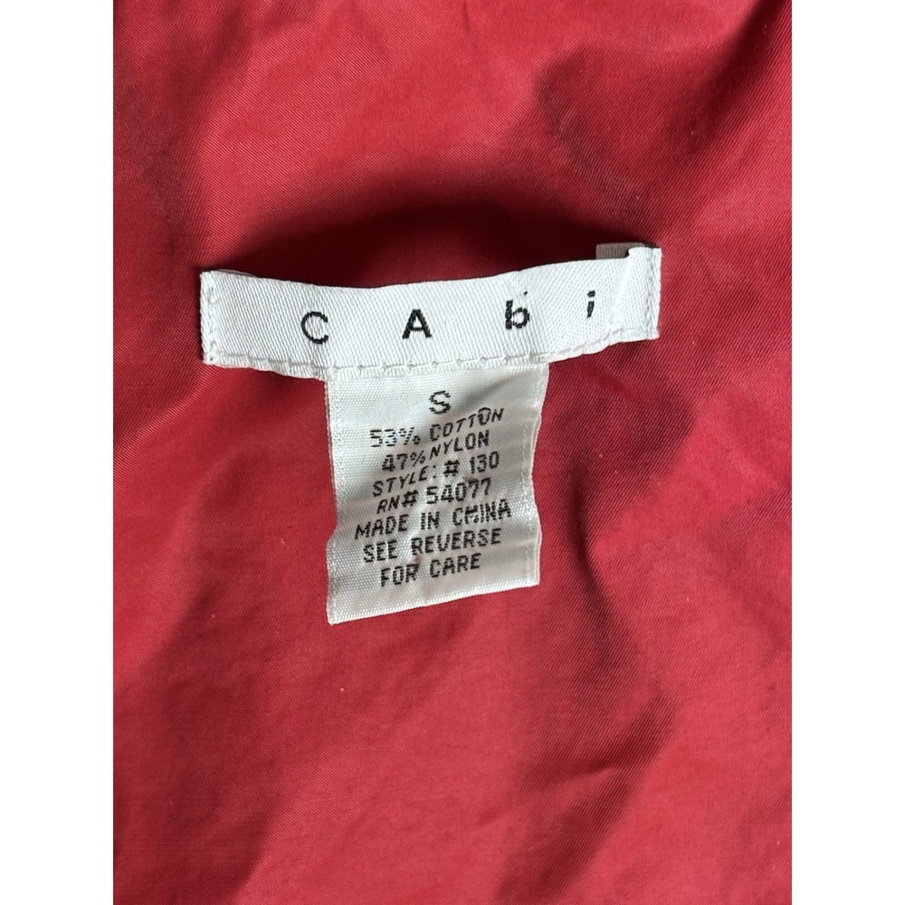 CAbi Red Utility Jacket Women Small‎ Cotton Nylon Snap Zip Pockets - Picture 6 of 11
